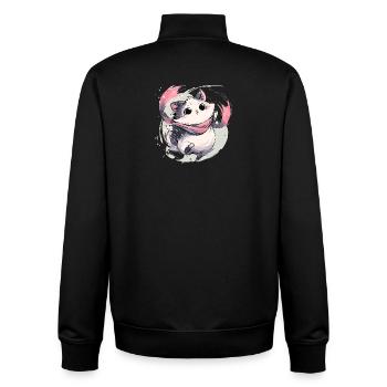 Cuddly kitten with pink scarf - Unisex Organic Zip Sweatshirt by Stanley/Stella - black - Back - AI Model Male 185 light (185cm)