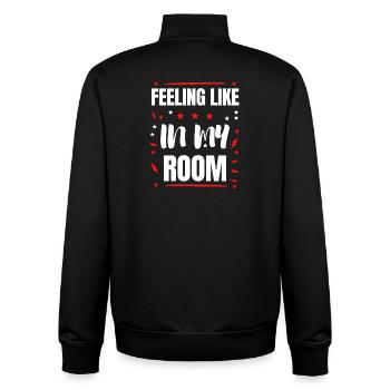Fühle mich wie IN MEINEM ZIMMER - Unisex Organic Zip Sweatshirt von Stanley/Stella - Schwarz - Hinten - AI Model Male 185 light (185cm)