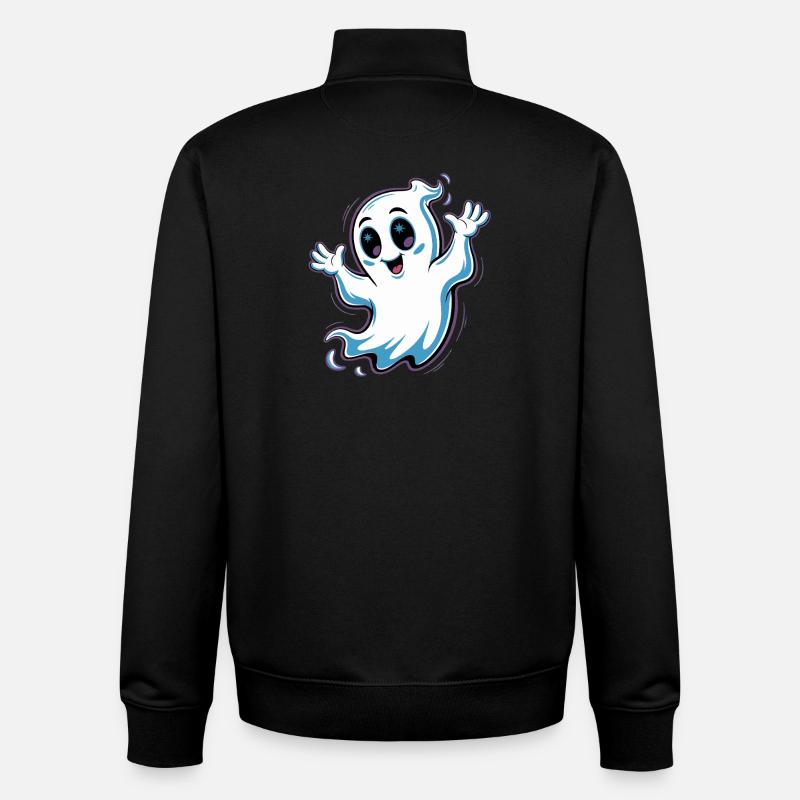 Design effrayant d’Halloween - Sweat zippé unisexe en coton bio Stanley/Stella - noir