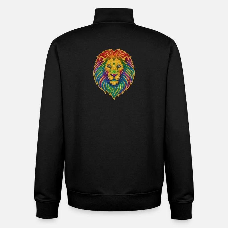 Regenbogenlöwe Glitzer-Motiv - Unisex Organic Zip Sweatshirt von Stanley/Stella - Schwarz