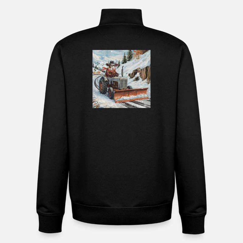 Schneepflug - Unisex Organic Zip Sweatshirt von Stanley/Stella - Schwarz