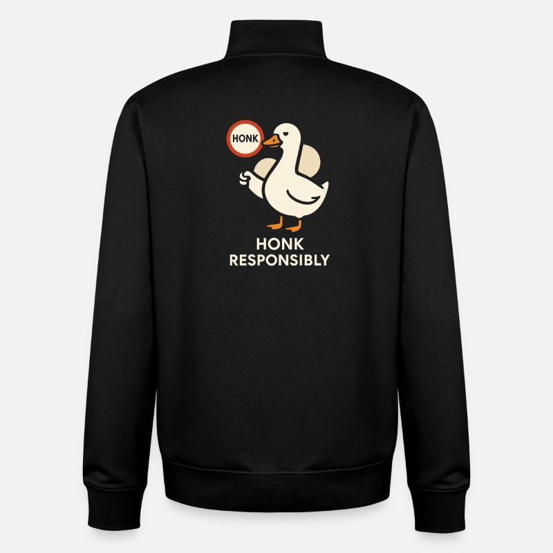 Oche divertenti Meme Caos Clacson Certificato Sciocco - Felpa unisex con zip in cotone biologico di Stanley/Stella - nero
