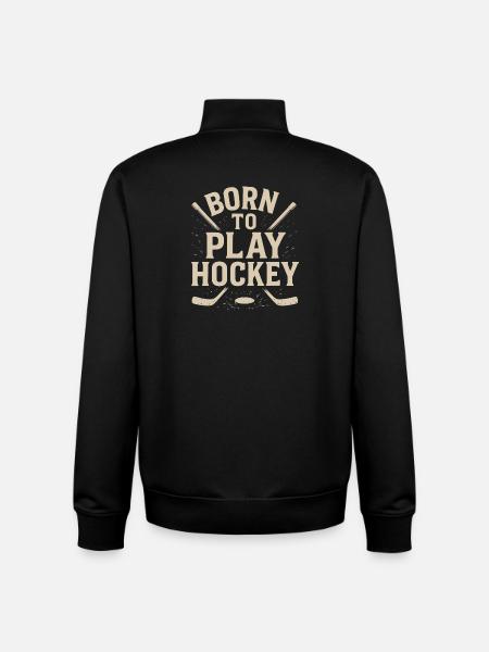 Born to play hockey - Unisex Organic Zip Sweatshirt by Stanley/Stella - black