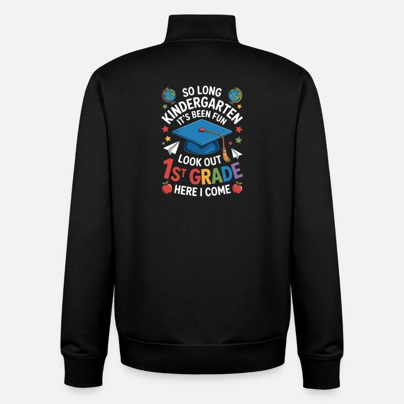 Goodbye Kindergarten Hello First Grade - Unisex Organic Zip Sweatshirt von Stanley/Stella - Schwarz