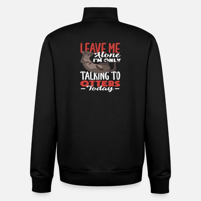 Sea Otter Leave Me Alone - Unisex Organic Zip Sweatshirt by Stanley/Stella - black
