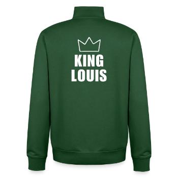 Nom Louis avec lettre L - Chemise King Crown - Sweat zippé unisexe en coton bio Stanley/Stella - vert bouteille - Dos - AI Model Male 185 dark (185cm)