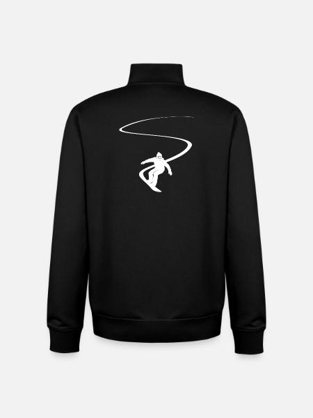 Snowboarder Slalom Deep Snow Downhill Snowboard - Unisex Organic Zip Sweatshirt by Stanley/Stella - black