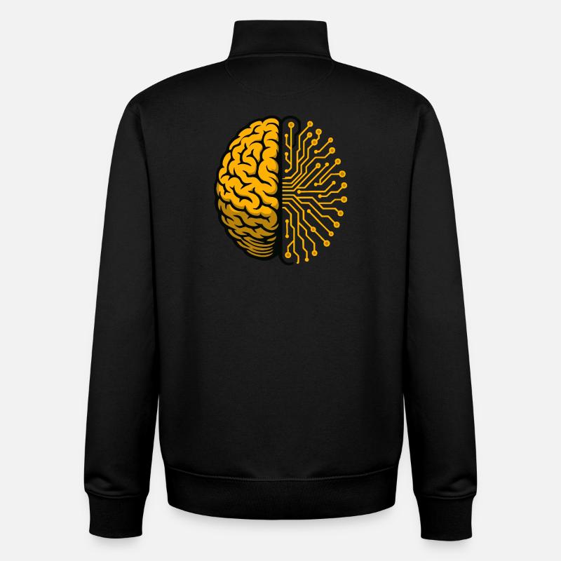 Brain and Circuits AI - Unisex Organic Zip Sweatshirt by Stanley/Stella - black