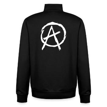 Anarchie Symbol im Kreis - weiß - Unisex Organic Zip Sweatshirt von Stanley/Stella - Schwarz - Hinten - AI Model Male 185 light (185cm)
