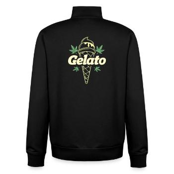 Cône de glace Gelato Leaf 420 Esthétique - Sweat zippé unisexe en coton bio Stanley/Stella - noir - Dos - AI Model Male 185 light (185cm)