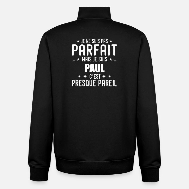 Paul: authentic, imperfect, top, perfection - Unisex Organic Zip Sweatshirt by Stanley/Stella - black