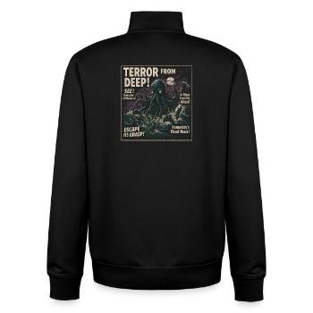 Terror From The Deep Kraken Movie Poster Halloween - Unisex Organic Zip Sweatshirt by Stanley/Stella - black - Back - AI Model Male 185 light (185cm)