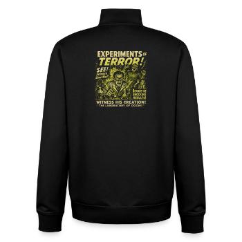 Experiments of the Terror Lab Movie Poster Halloween - Unisex Organic Zip Sweatshirt by Stanley/Stella - black - Back - AI Model Male 185 light (185cm)