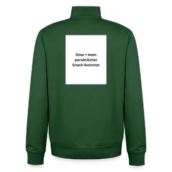 Distributeur automatique de collations de grand-mère - Sweat zippé unisexe en coton bio Stanley/Stella - vert bouteille - Dos - AI Model Male 185 dark (185cm)