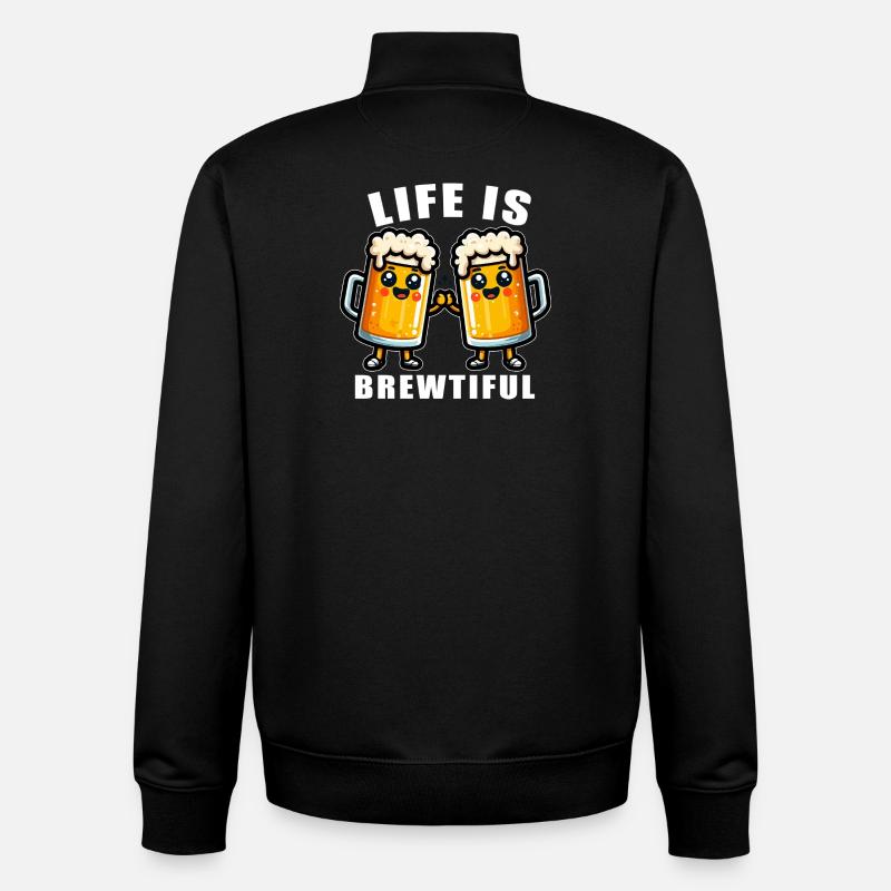 Life is Brewtiful Mugs - Unisex Organic Zip Sweatshirt by Stanley/Stella - black