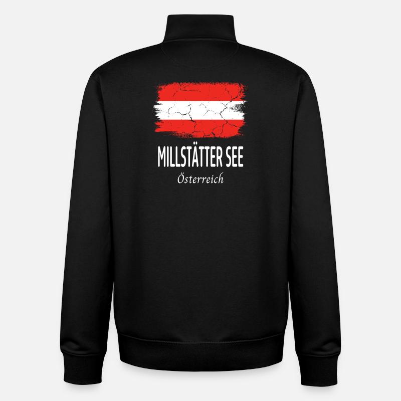 Lac de Millstatt - Sweat zippé unisexe en coton bio Stanley/Stella - noir