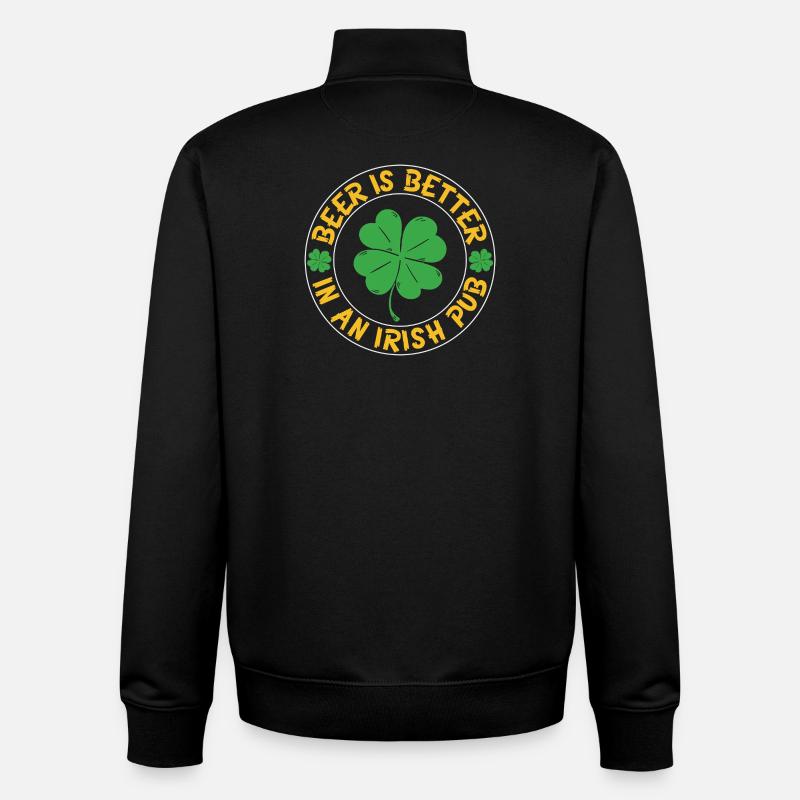 Beer better irish pub - Unisex Organic Zip Sweatshirt von Stanley/Stella - Schwarz