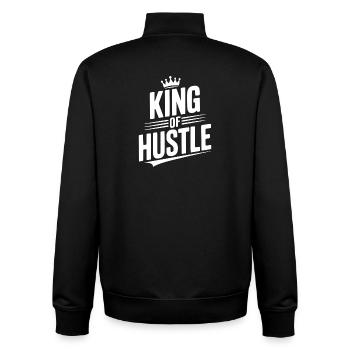 King of Hustle - Unisex Organic Zip Sweatshirt by Stanley/Stella - black - Back - AI Model Male 185 light (185cm)