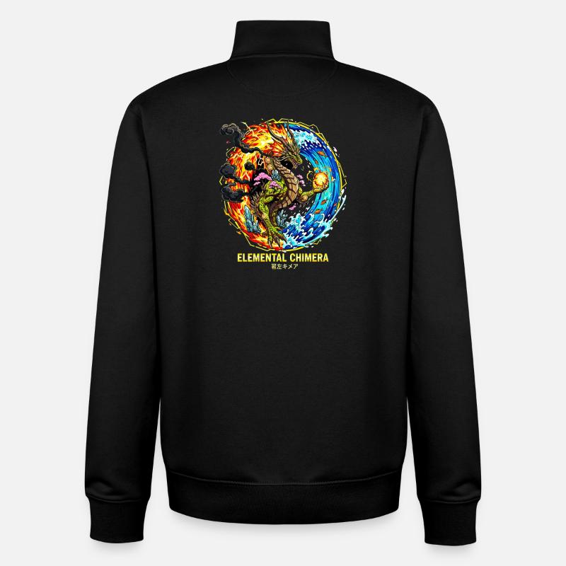 Elemental Chimera | Drache der 3 Elemente - Unisex Organic Zip Sweatshirt von Stanley/Stella - Schwarz
