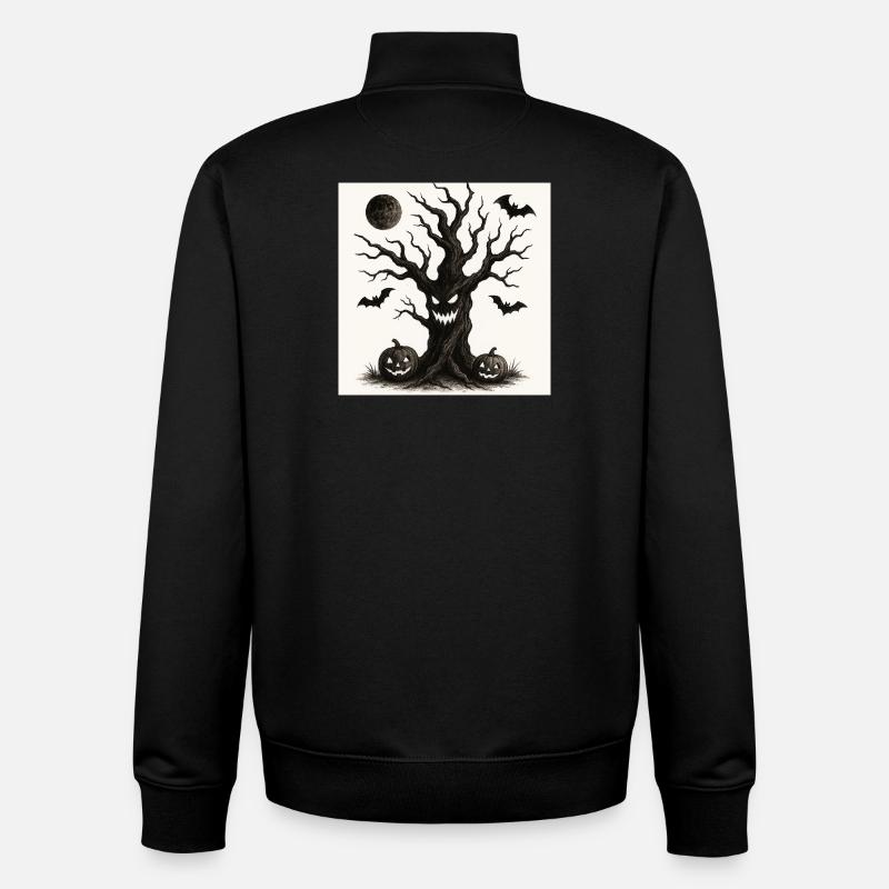Arbre effrayant d’Halloween 31 octobre - Sweat zippé unisexe en coton bio Stanley/Stella - noir