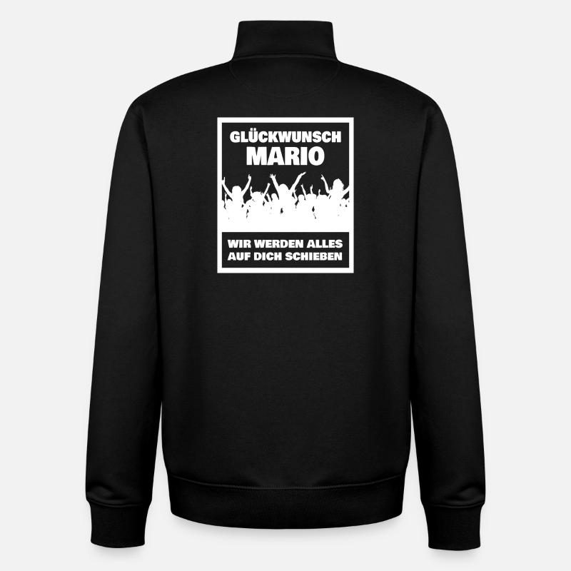 Mario - Sweat zippé unisexe en coton bio Stanley/Stella - noir