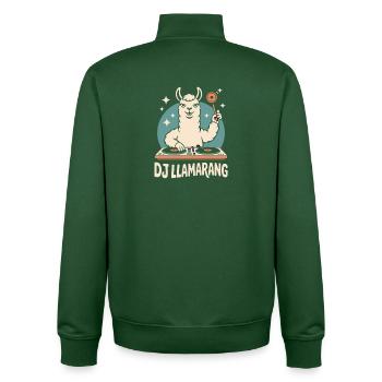DJ LLAMARANG Lama DJ Club Rave Party Humour - Sweat zippé unisexe en coton bio Stanley/Stella - vert bouteille - Dos - AI Model Male 185 dark (185cm)