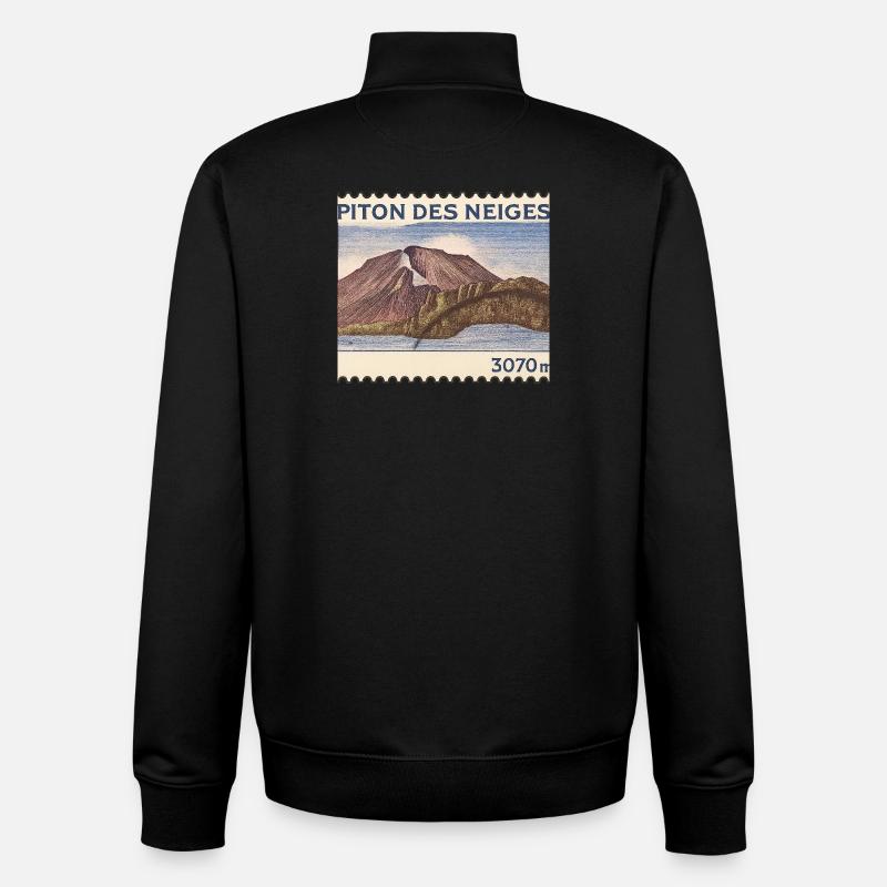 Piton des Neiges Stempel - Unisex Organic Zip Sweatshirt von Stanley/Stella - Schwarz