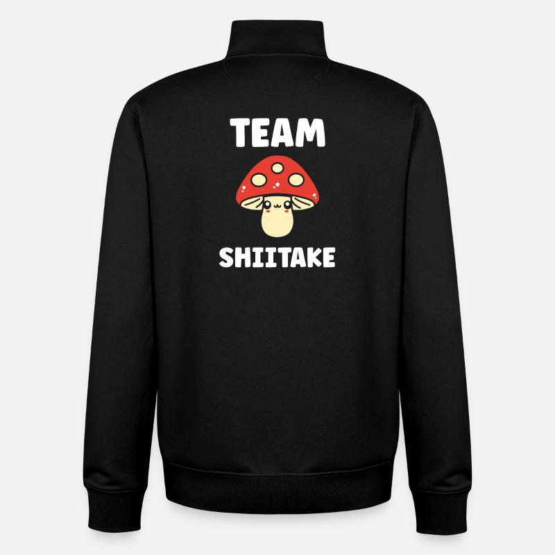 Team Shiitake Kawaii Champignon - Sweat zippé unisexe en coton bio Stanley/Stella - noir