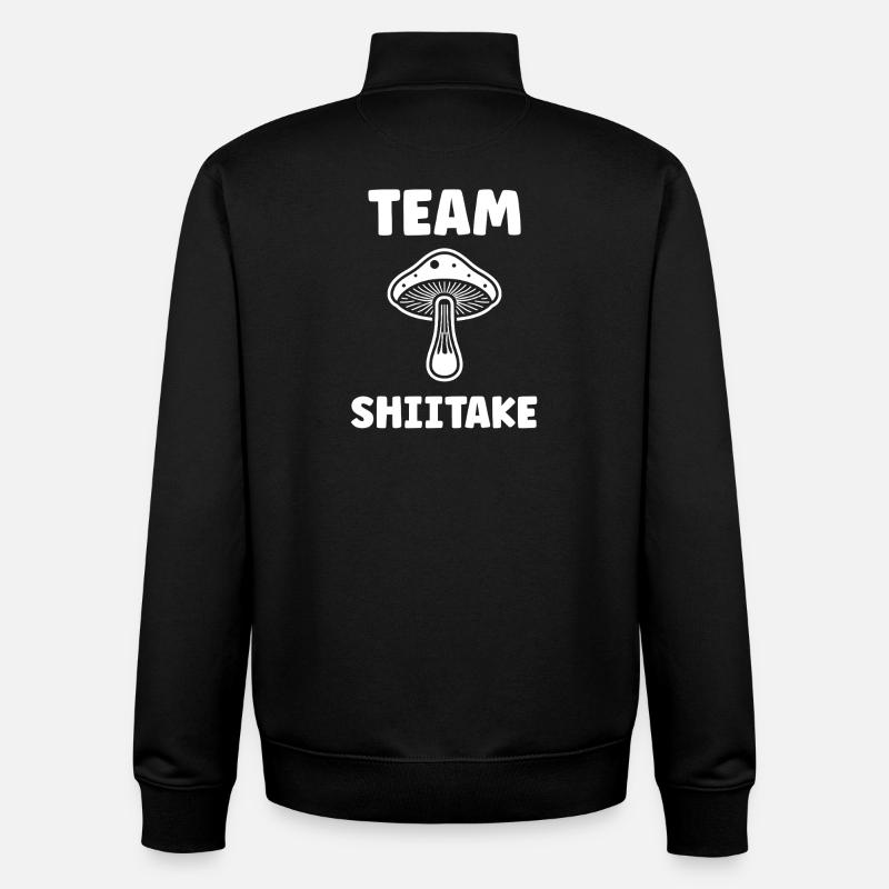 Champignon Team Shiitake - Sweat zippé unisexe en coton bio Stanley/Stella - noir