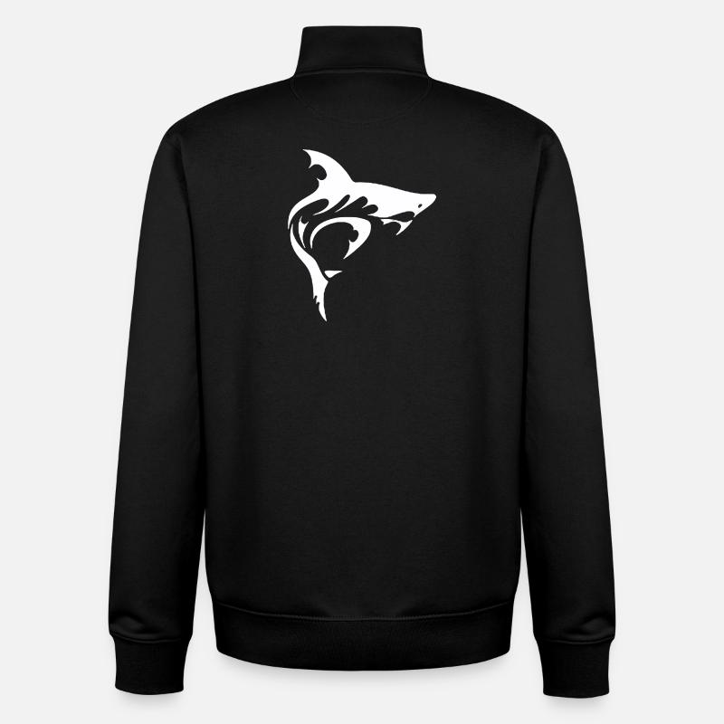 Requin - Sweat zippé unisexe en coton bio Stanley/Stella - noir