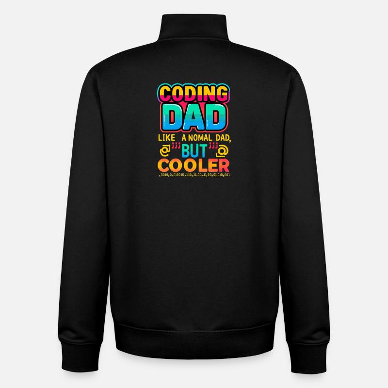 Coding Dad Cooler, Programmer  - Unisex Organic Zip Sweatshirt by Stanley/Stella - black
