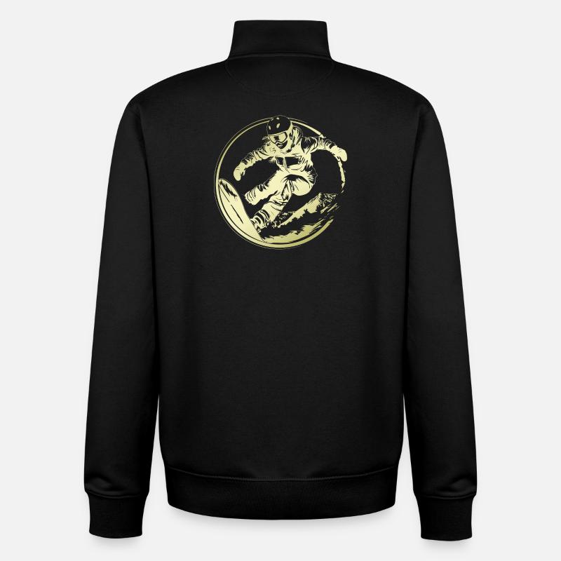 Snowboarder Silhouette - Unisex Organic Zip Sweatshirt by Stanley/Stella - black