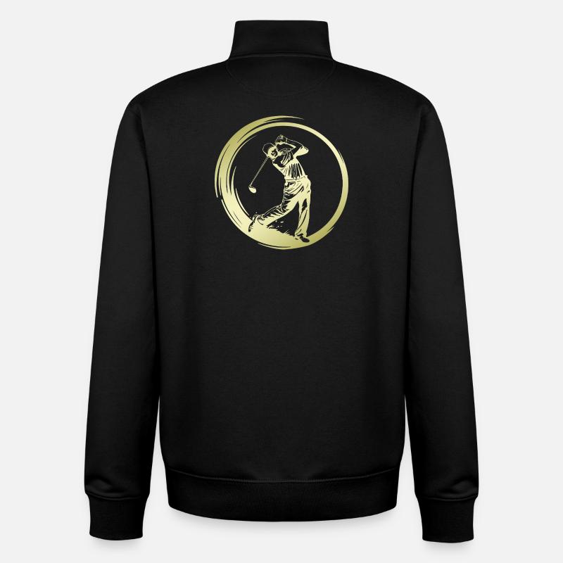 Silhouette de golfeur - Sweat zippé unisexe en coton bio Stanley/Stella - noir