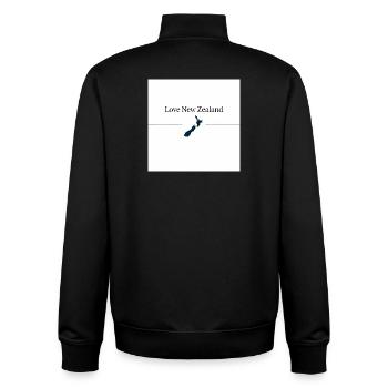 Love New Zealand Silhouette - Sweat zippé unisexe en coton bio Stanley/Stella - noir - Dos - AI Model Male 185 light (185cm)