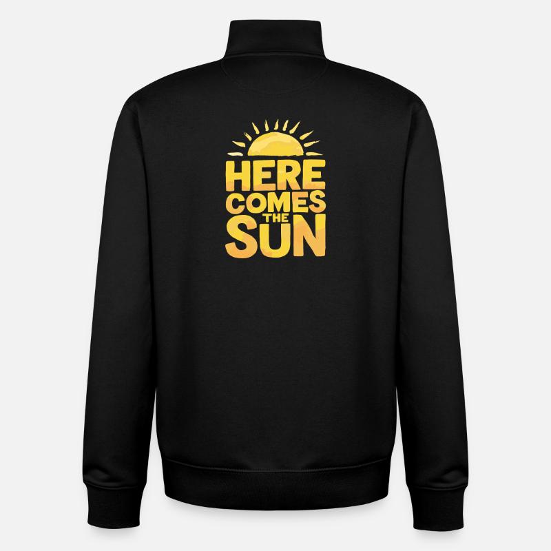 Voici les rayons de soleil - Sweat zippé unisexe en coton bio Stanley/Stella - noir
