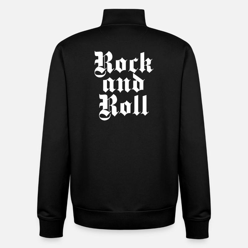 Rock and Roll Imprimé Gothique - Sweat zippé unisexe en coton bio Stanley/Stella - noir