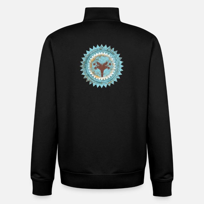 Distressed Baum Siegel Blau Mallorca - Unisex Organic Zip Sweatshirt von Stanley/Stella - Schwarz