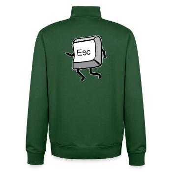 Cartoon Bewegung Esc-Taste - Unisex Organic Zip Sweatshirt von Stanley/Stella - Flaschengrün - Hinten - AI Model Male 185 dark (185cm)