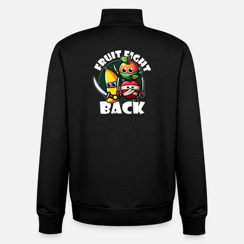 Fruit Fight Back - Sweat zippé unisexe en coton bio Stanley/Stella - noir