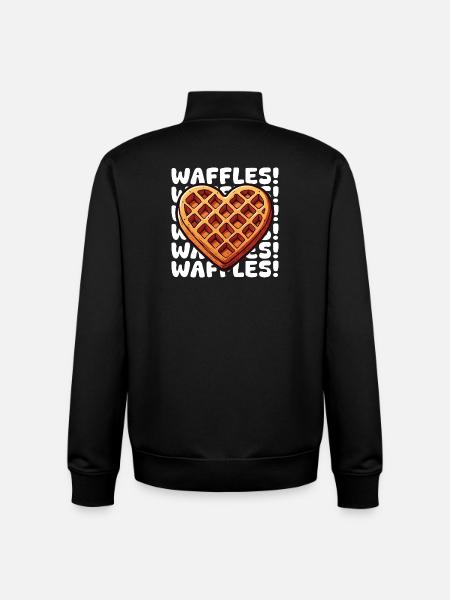 Pop Art Waffle Heart - Unisex Organic Zip Sweatshirt by Stanley/Stella - black