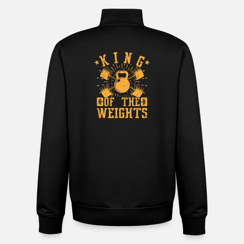Fitness Motivation Bodybuilder Roi Des Poids - Sweat zippé unisexe en coton bio Stanley/Stella - noir