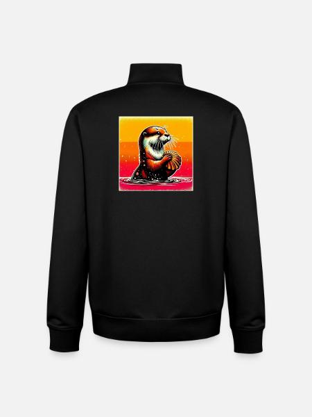 otter - Unisex Organic Zip Sweatshirt by Stanley/Stella - black