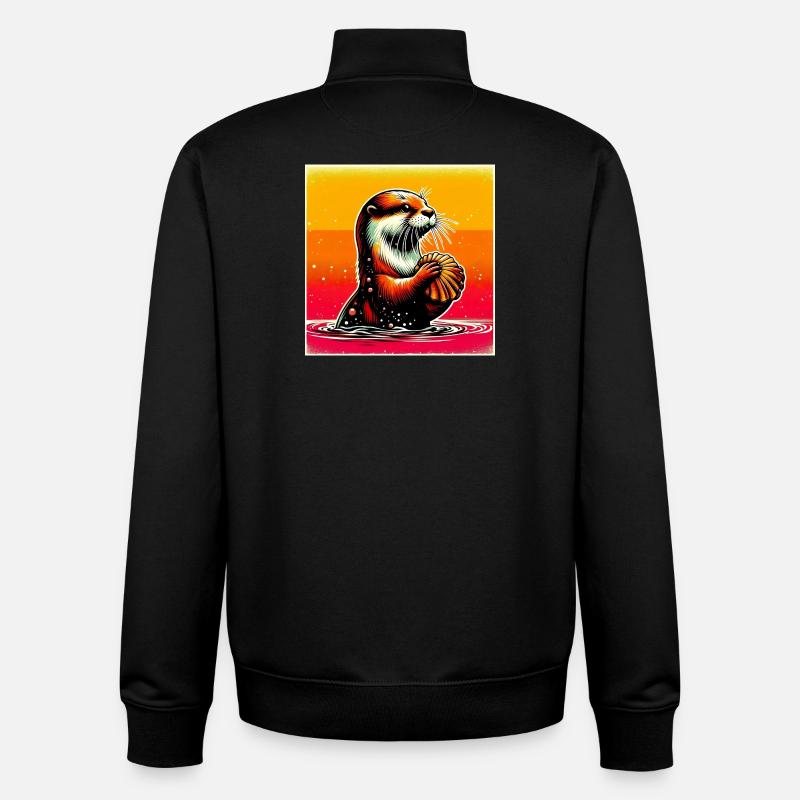 Otter - Unisex Organic Zip Sweatshirt von Stanley/Stella - Schwarz