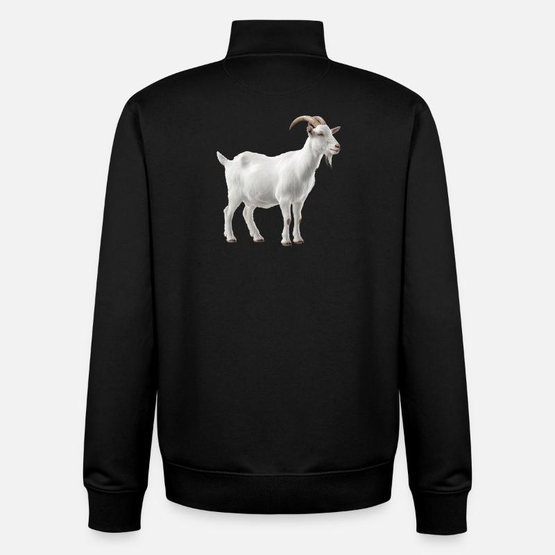 Weiße Bergziege Portrait - Unisex Organic Zip Sweatshirt von Stanley/Stella - Schwarz