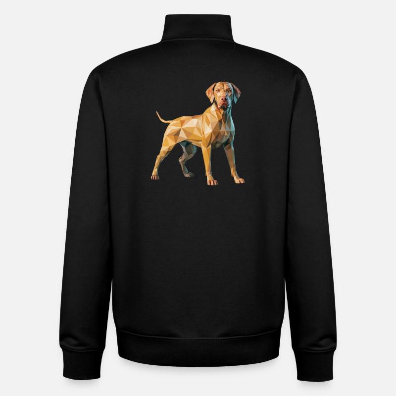 Brauner Hund - Cooles Low-Poly-Logo - Unisex Organic Zip Sweatshirt von Stanley/Stella - Schwarz