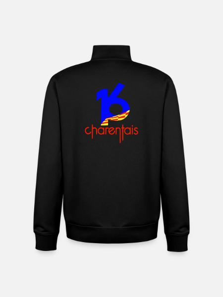 16 Charentais Blue Red - Unisex Organic Zip Sweatshirt by Stanley/Stella - black