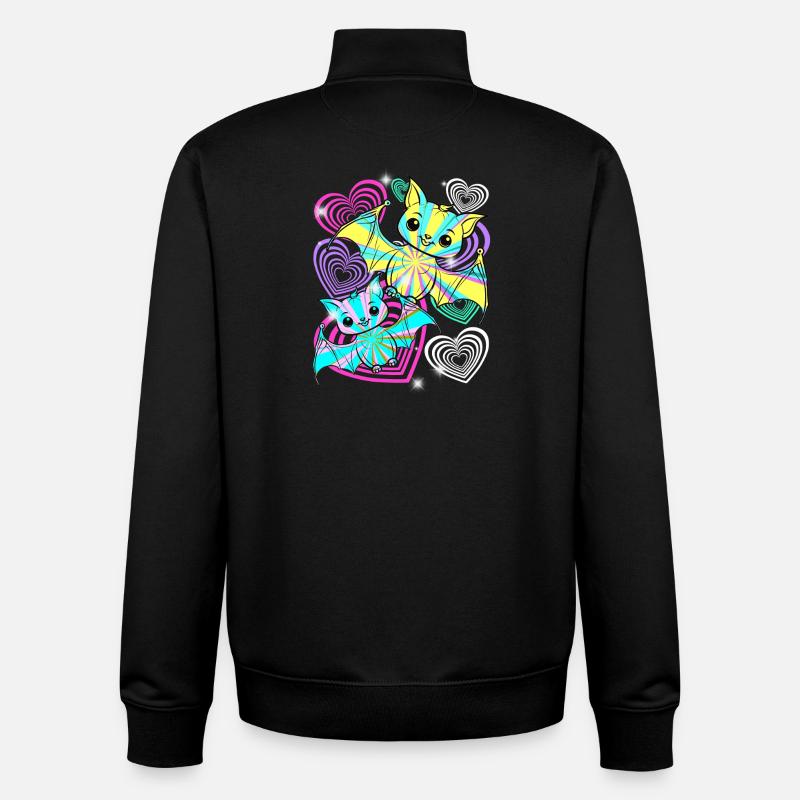 Retro Fledermäuse Halloween Kinder - Unisex Organic Zip Sweatshirt von Stanley/Stella - Schwarz