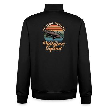 Funny aesthetic Kawaii Platypus - Unisex Organic Zip Sweatshirt by Stanley/Stella - black - Back - AI Model Male 185 light (185cm)