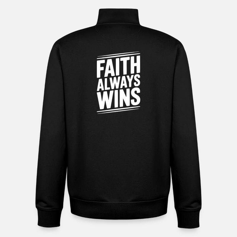 Der Glaube siegt immer - Unisex Organic Zip Sweatshirt von Stanley/Stella - Schwarz