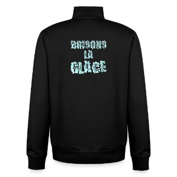 BRISONS LA GLACE !  - Sweat zippé unisexe en coton bio Stanley/Stella - noir - Dos - AI Model Male 185 light (185cm)